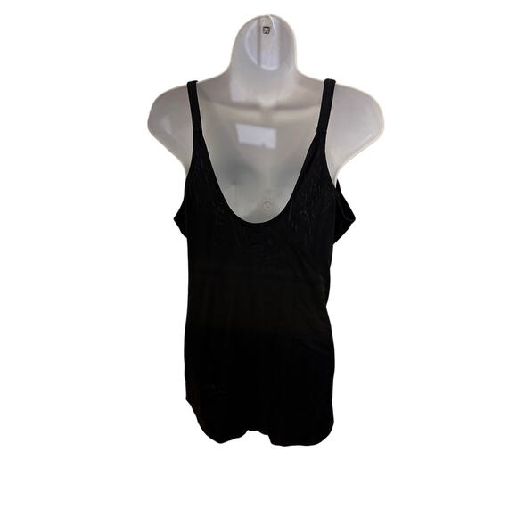 1960s Black One Piece Swimsuit Large/XL Gothic Swimwear - Picture 4 of 6